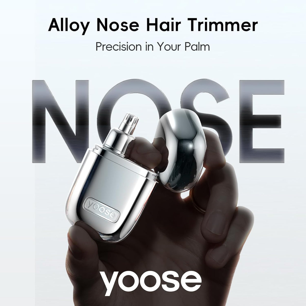 YOOSE Nose Hair Trimmer, Alloy Nose Trimmer for Men and Women, Silver