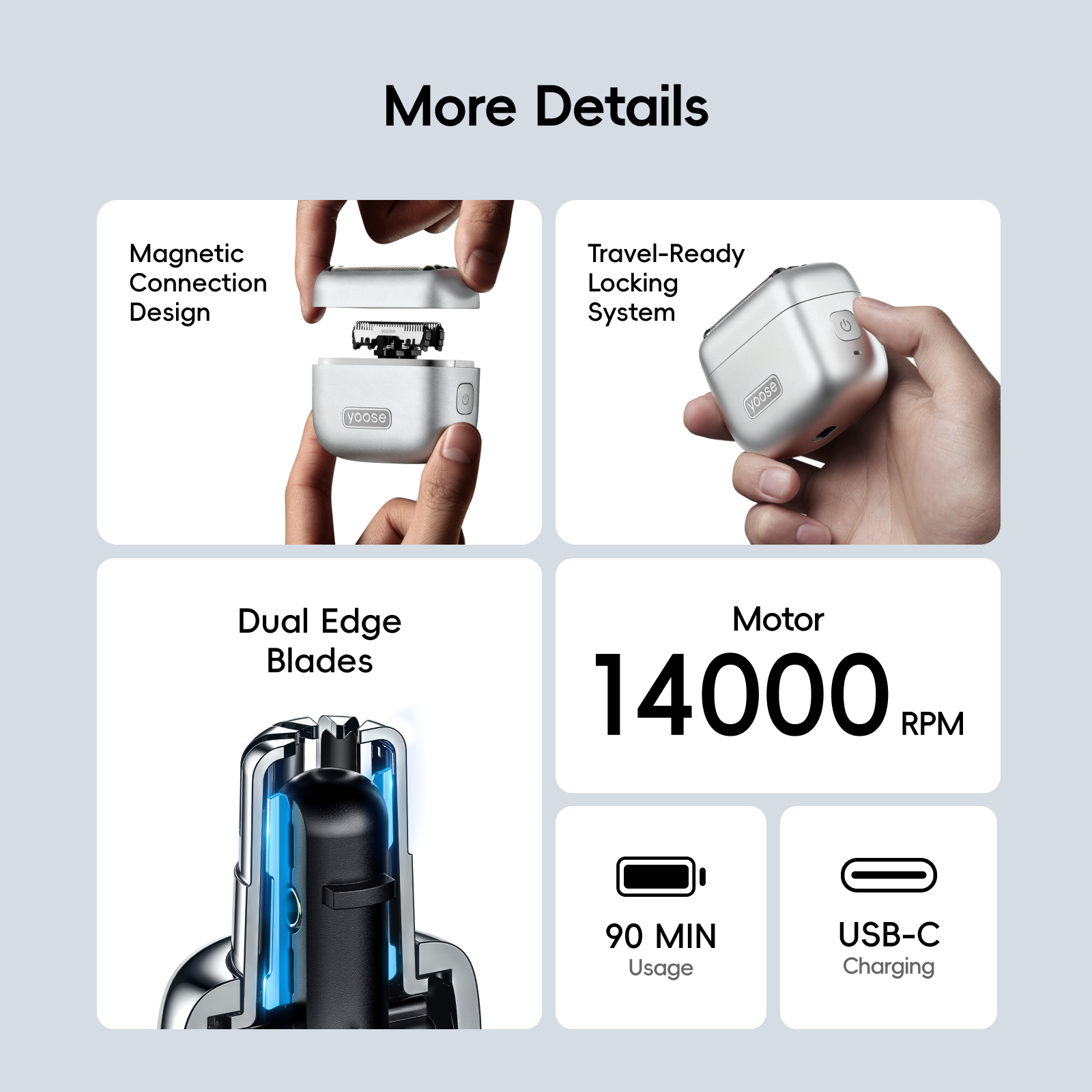 YOOSE MINI 5 Grooming Kit — Shaver + N1 Nose & Ear Trimmer